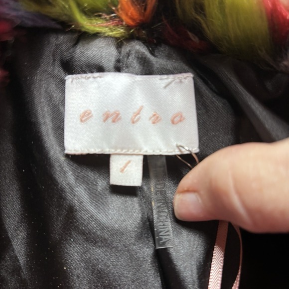 Entro Women's Multicolored Faux Fur Teddy  Vest Large NWT Colorful Boho - Picture 6 of 11